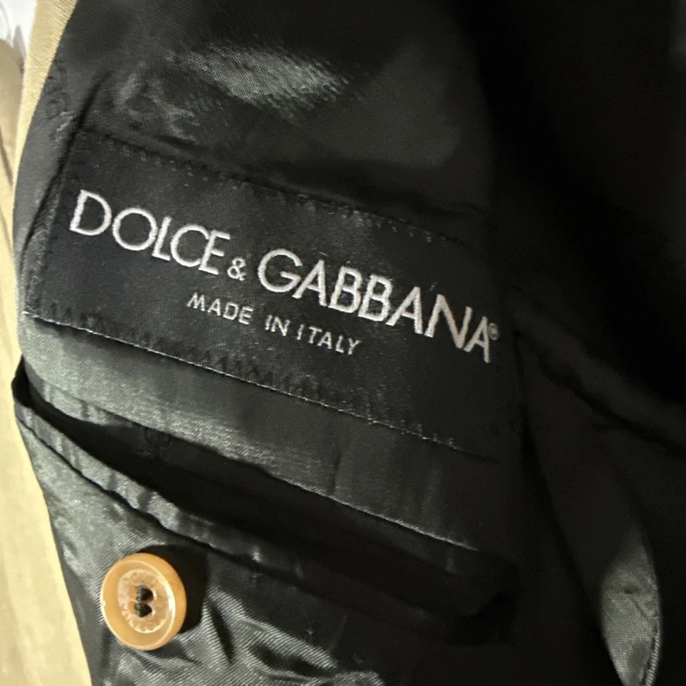 Dolce & Gabbana Beige 100% Linen Men's Suit 40R Made in Italy Authentic